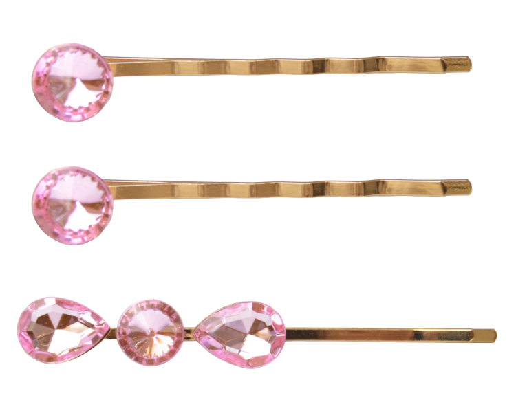 Zestaw wsuwek z kryształkami jasny róż