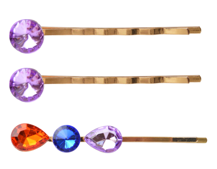 Zestaw wsuwek z kryształkami lila mix
