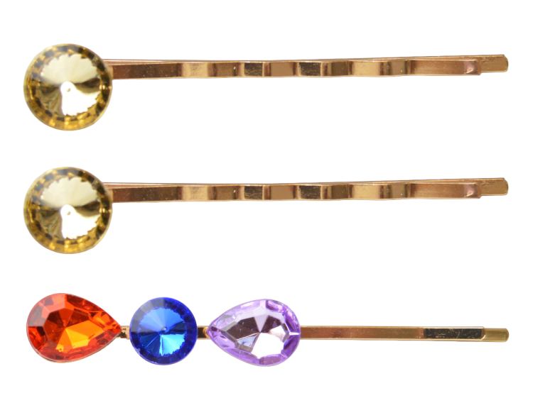 Zestaw wsuwek z kryształkami szampan mix