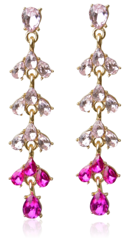 Kolczyki z różowych kryształków