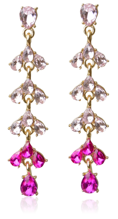 Kolczyki z różowych kryształków