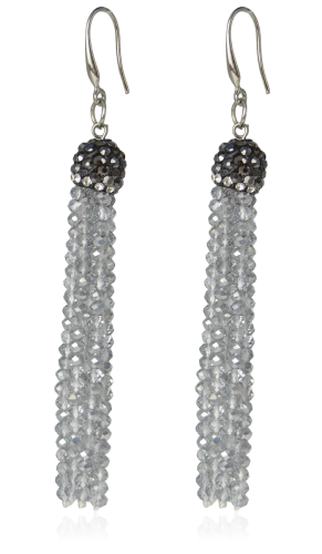 Kolczyki z kryształków fasetowanych srebrne