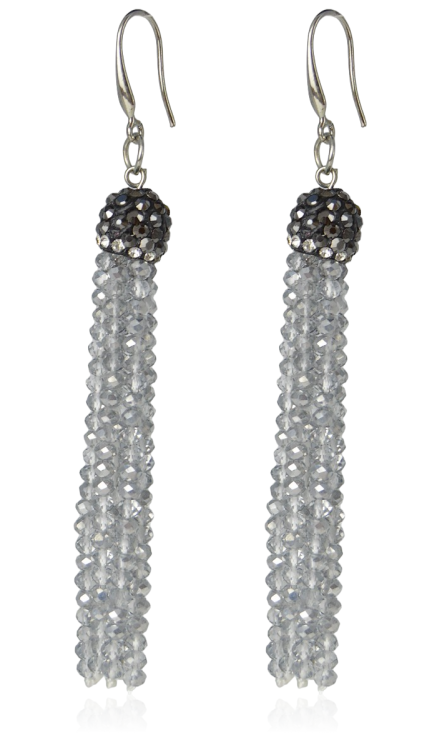 Kolczyki z kryształków fasetowanych srebrne