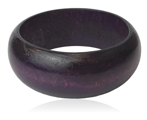 Sztywna drewniana bransoletka fioletowa