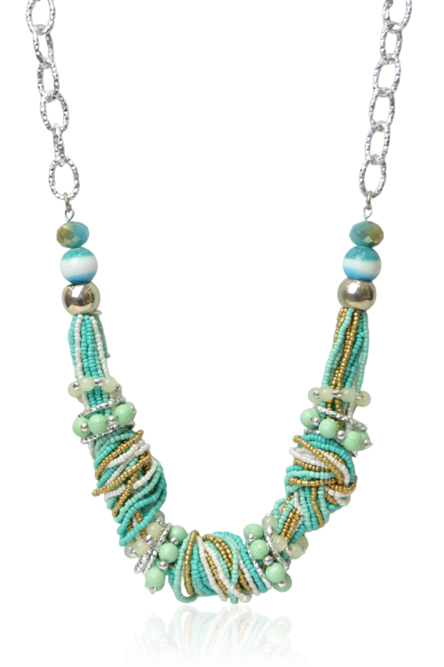 Naszyjnik etniczny boho z drobnych koralików