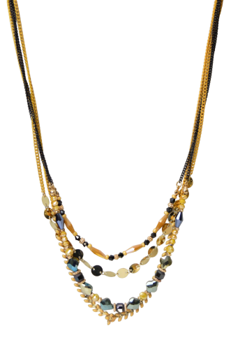 Naszyjnik stopniowany z kryształkami fasetowanymi