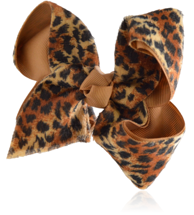 Spinka klips duża kokarda w panterkę