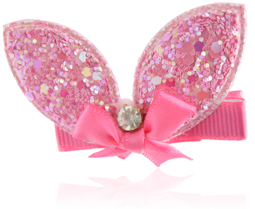 Spinka dziecięca brokatowe uszka róż