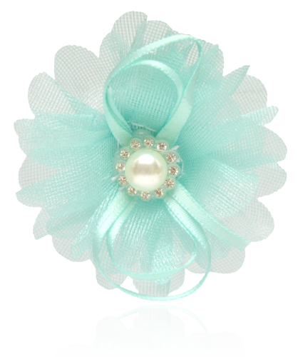 Spinka dziecięca kwiatowa z perełką miętowa