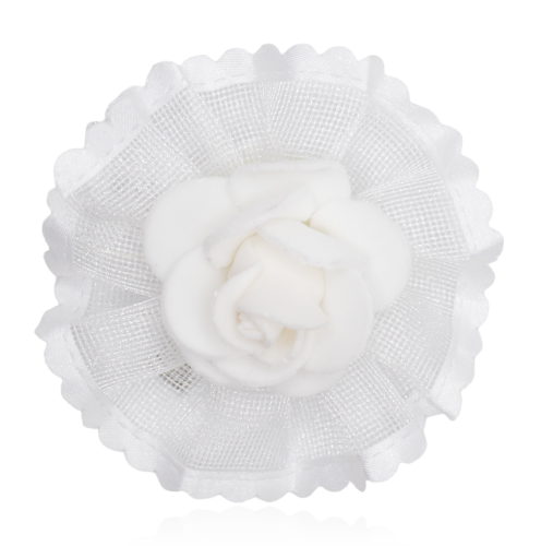 Spinka dziecięca różyczka biała