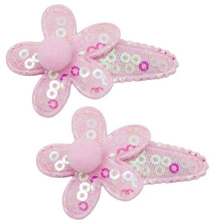 Komplet spinek dziecięcych kwiat z pomponem