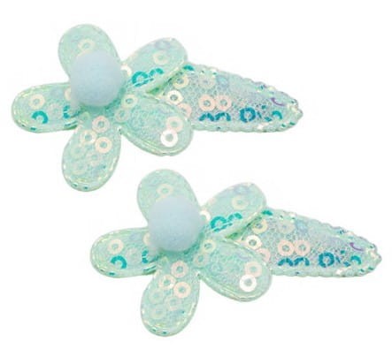 Komplet spinek dziecięcych kwiat z pomponem