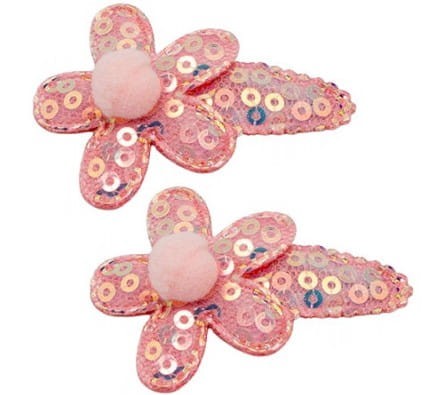 Komplet spinek dziecięcych kwiat z pomponem