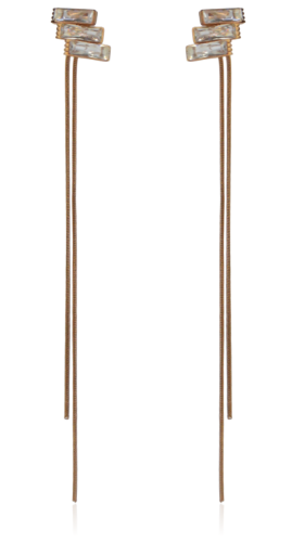 Kolczyki łańcuszki 2w1 rosegold z ozdobnym sztyftem