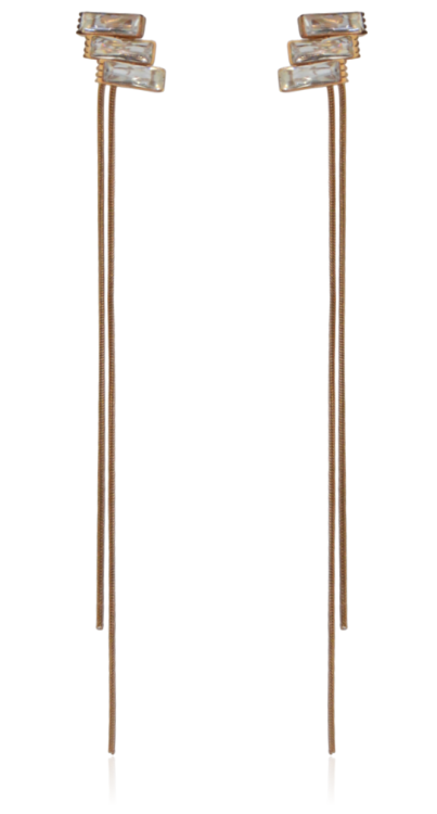 Kolczyki łańcuszki 2w1 rosegold z ozdobnym sztyftem