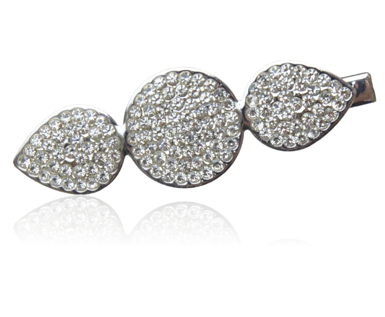 Spinka klips z cyrkonii srebrna