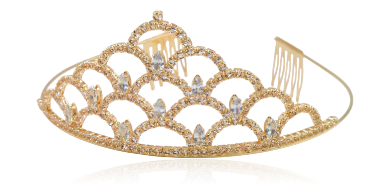 Diadem tiara korona z cyrkoniami złota