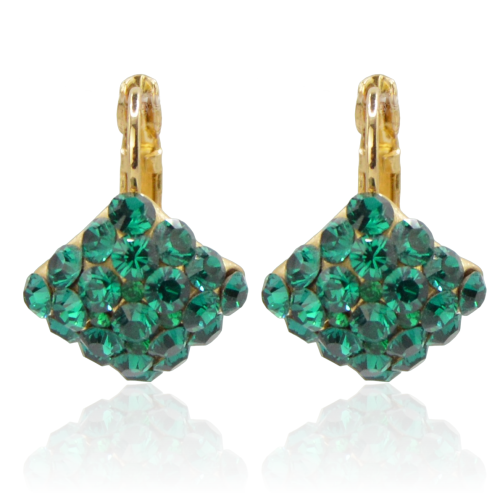 Kolczyki Colibra P11225Au Swarovski Emerald 205