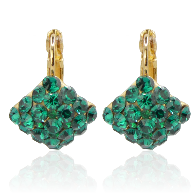Kolczyki Colibra P11225Au Swarovski Emerald 205