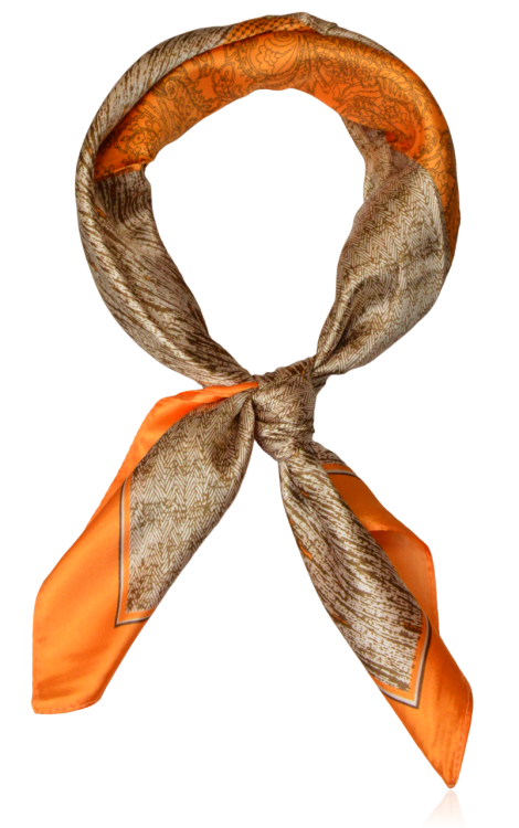 Mała apaszka gawroszka z domieszką jedwabiu Vintage Orange