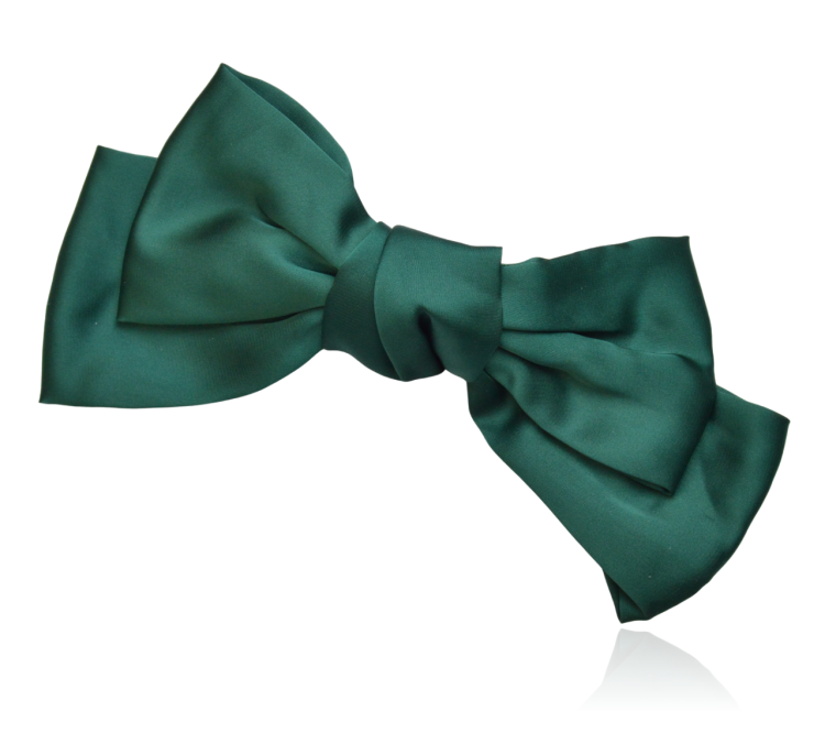 Spinka automatyczna kokarda satynowana emerald