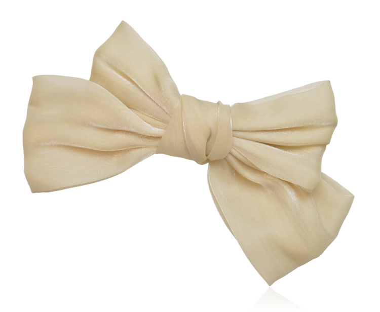 Spinka automatyczna kokarda z połyskiem jasny beż