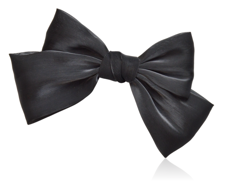 Spinka automatyczna kokarda z połyskiem czarna