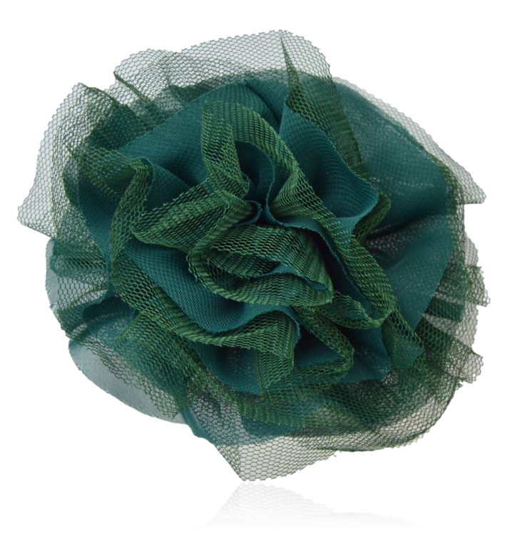 Broszko-spinka kwiat materiałowy emerald
