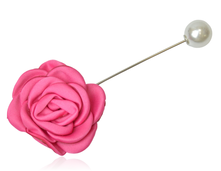Broszka szpilka materiałowy kwiat z perełką