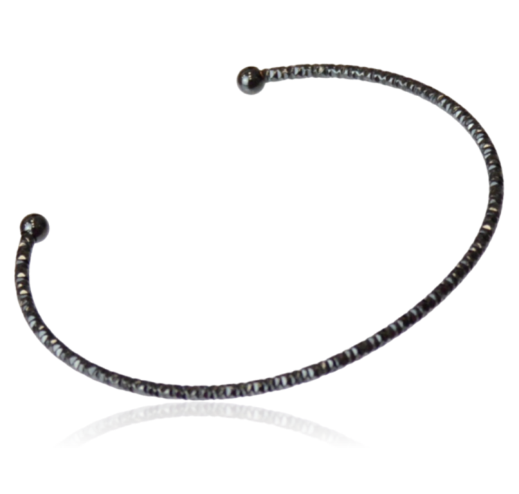 Bransoletka bangle sztywna stal czarna