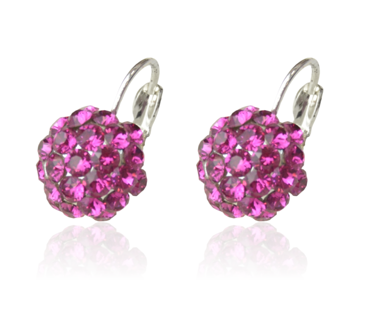 Kolczyki Colibra P8126Ag Swarovski Fuchsia 502