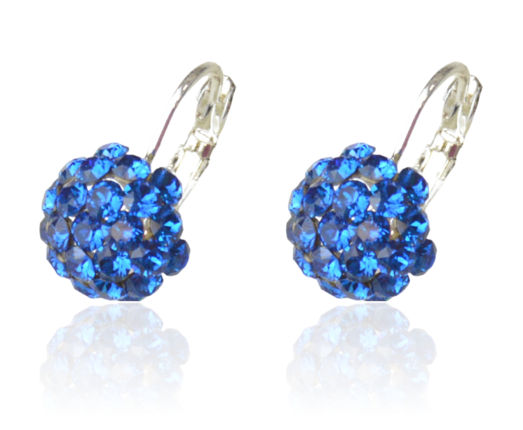 Kolczyki Colibra P8126Ag Swarovski Capri Blue 243