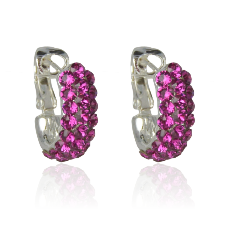 Kolczyki Colibra P10971Ag Swarovski Fuchsia 502