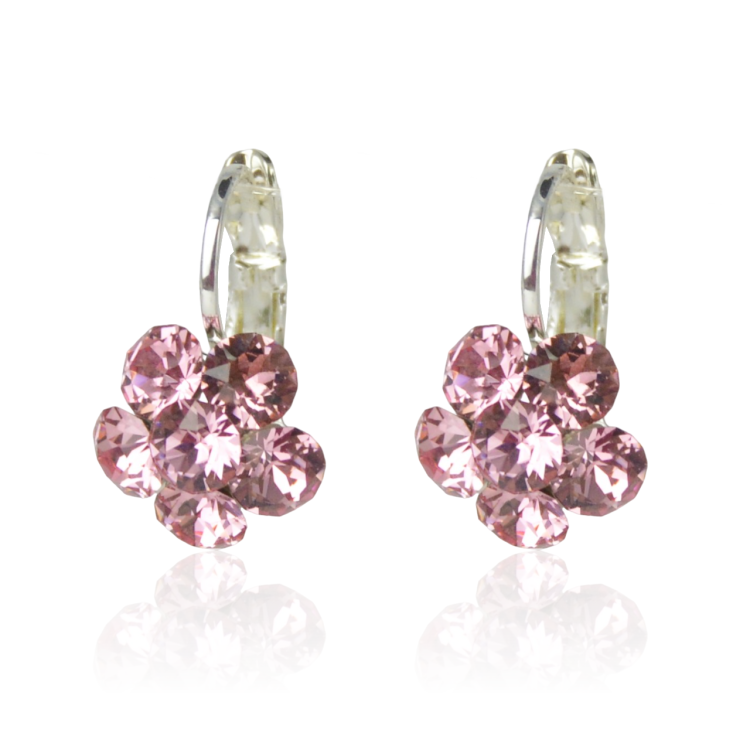 Kolczyki Colibra P11081Ag Swarovski Light Rose 223