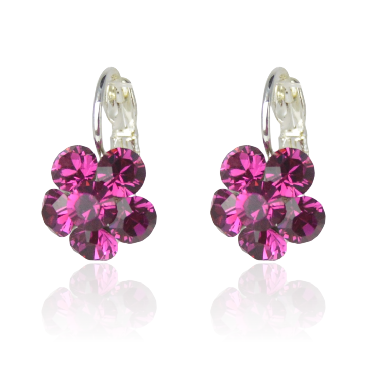Kolczyki Colibra P11081Ag Swarovski Fuchsia 502