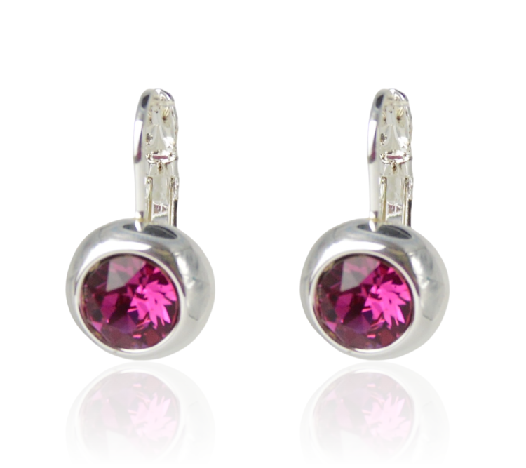 Kolczyki Colibra P4523Ag Swarovski Fuchsia 502