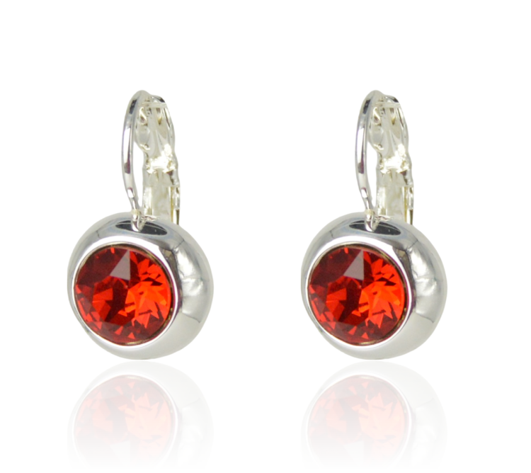 Kolczyki Colibra P4523Ag Swarovski Light Siam 227