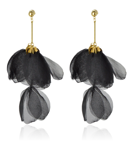 Kolczyki stalowe materiałowe czarne Moonriver