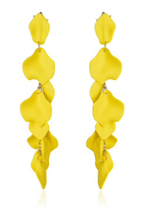 Kolczyki akrylowe płatki kwiatów żółte 14 cm