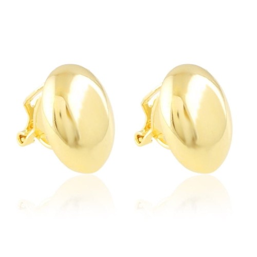 Klipsy stalowe złote owalne dmuchane