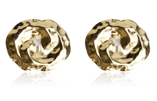 Klipsy metalowe złote duże gniecione