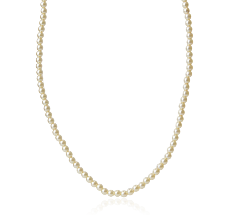 Naszyjnik z perełek czeskich ecru 4mm/40 cm