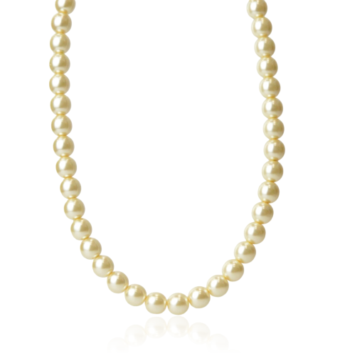 Naszyjnik z perełek czeskich ecru 10 mm/40 cm