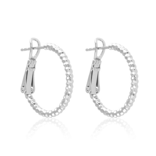 Kolczyki koła miedź rodowana 2 cm srebrne