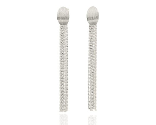 Klipsy na owalnym zapięciu łańcuszki srebrne