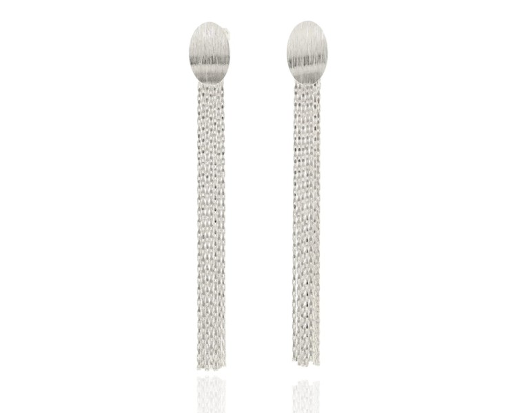 Klipsy na owalnym zapięciu łańcuszki srebrne