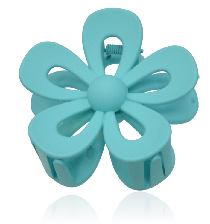 Spinka szczęki kwiat ażur błękit turkusowy