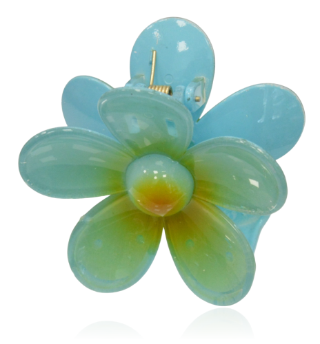 Spinka szczęka kwiat ombre HAWAII miętowo-żółty