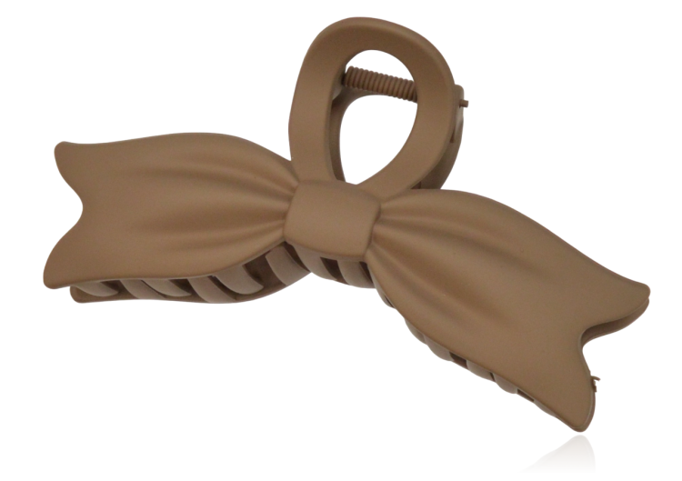 Spinka szczęka kokarda matowa ciemny beż