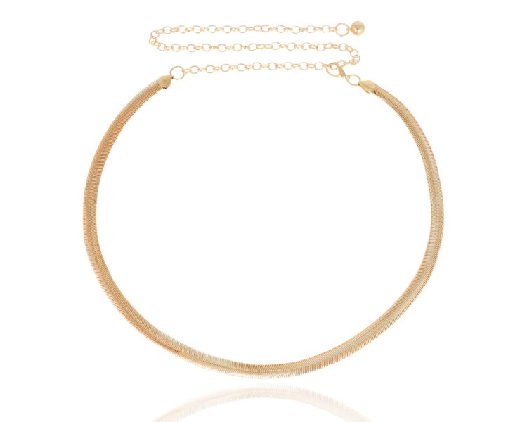 Pasek metalowy żmijka płaska złoty